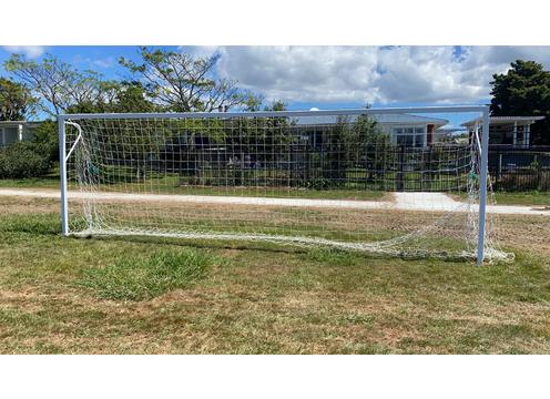 gallery image of Regulation Match Inground Soccer Goal: Steel and Aluminum Options 