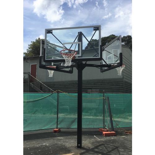 image of 3-way Basketball Tower with Glass Backboards