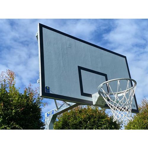 image of Basketball Backboard and Hoop: Regulation Size